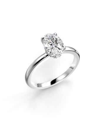 Festive Heidi Hidden Halo Oval timanttisormus, platina 711-110-PT