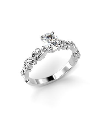 Festive Feeniks Lux Oval timanttisormus, platina 716-056-PT