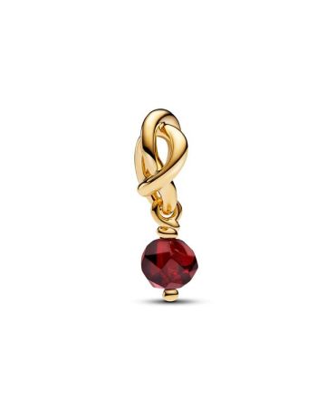 Pandora Faceted Red Eternity Circle Dangle Charme 763462C01 / Januar