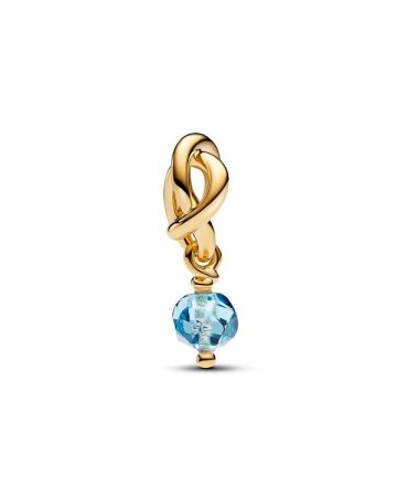 Pandora Faceted Sea Aqua Blue Eternity Circle Dangle Charme 763462C03 / März
