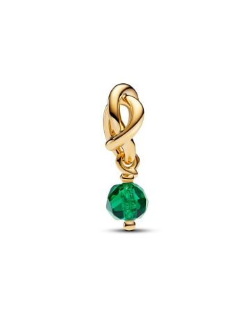 Pandora Faceted Green Eternity Circle Dangle Charme 763462C05 / Mai