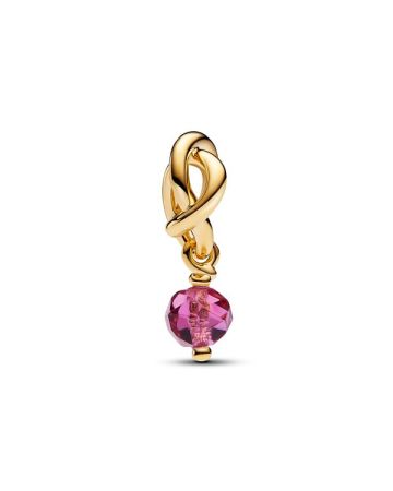 Pandora Faceted Pink Eternity Circle Dangle Charme 763462C10 / October