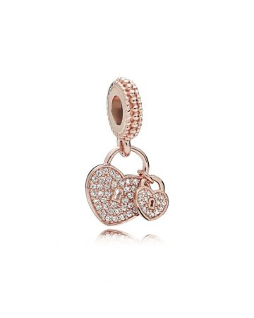 Pandora Pavé Heart Padlocks Dangle hela 781807CZ-1