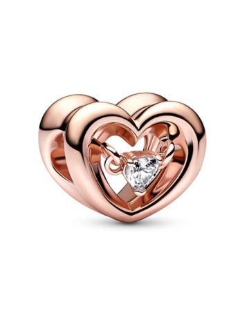 Pandora Rose Moments Radiant Heart & Floating Stone Charme 782493C01