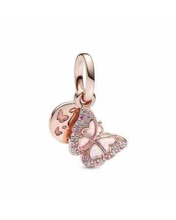 Pandora Moments Pink Butterfly & Quote Charme 782555C01