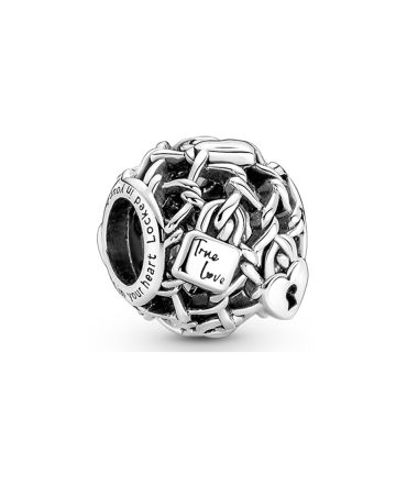 Pandora Openwork Chain Link Padlock Charme 790071C00