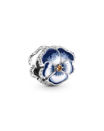 Pandora Blue Pansy Flower 790777C02