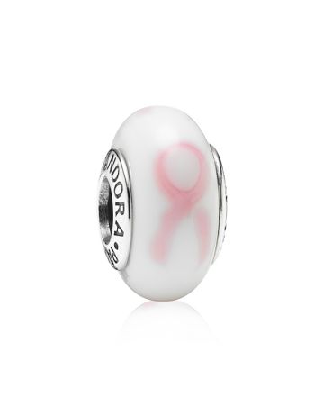 Pandora Pink Ribbon Murano Charme 790928