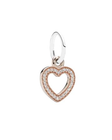 Pandora Rose Gold Dangle Heart 14K Charme 791357CZ