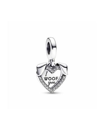 Pandora Heart & Dog Duoble Dangle Charme 792647C01