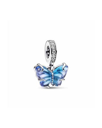 Pandora Blue Murano Glass Butterfly Dangle Charme 792698C01