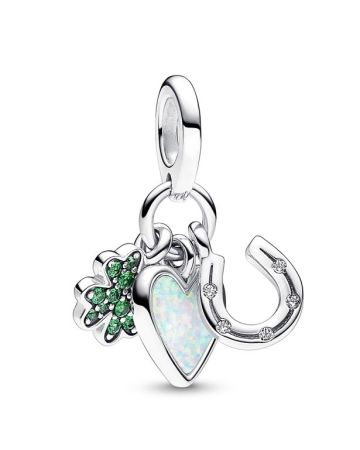 Pandora Four-leaf Clover, Heart & Horseshoe hela 792755C01-1