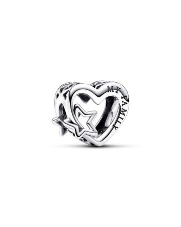 Pandora Openwork Family Heart & Star Charme 792829C00