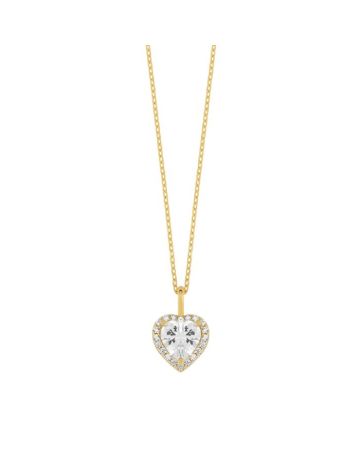 Vergoldete Silber-Herzkette GIZ00333-AU