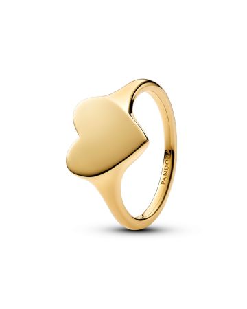 Pandora Gravierbarer Herzring 14 Karat vergoldet 163988C00