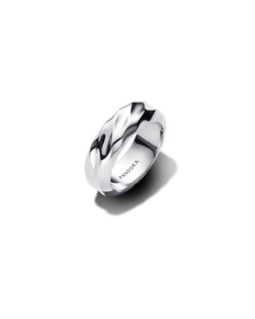 Pandora Rippled Wide Band Ring 193886C00