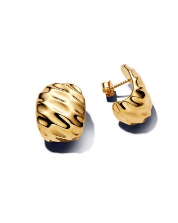 Pandora Rippled Wide Hoop Ohrringe 263879C00