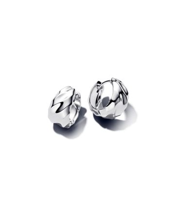 Pandora Rippled Small Hoop Ohrringe 293874C00