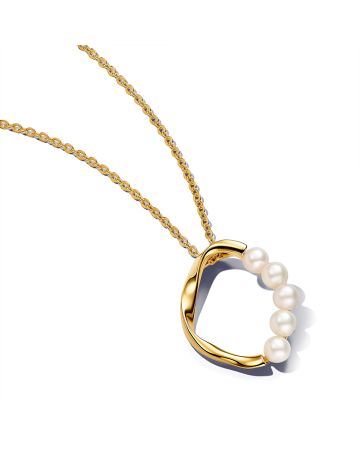 Pandora Organically Shaped Circle & Treated Freshwater Cultured Pearls kaulakoru 60 cm 363254C01