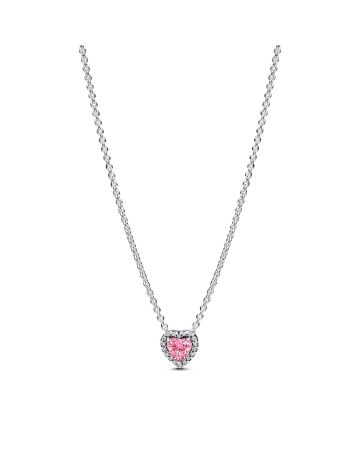 Pandora Pink Elevated Heart Halskette 398425C02-45