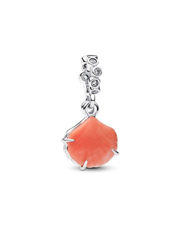 Pandora Coral-coloured Shell Double Dangle Charme 793821C01