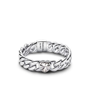 Pandora Heart Cuban Chain sormus 194386C01