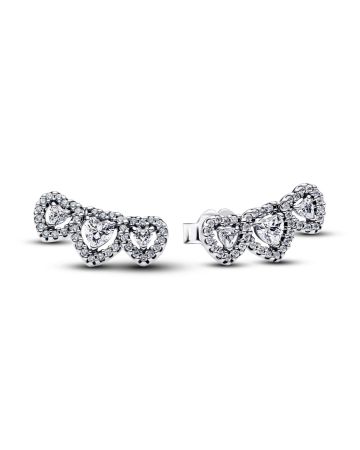 Pandora Halo Heart Trilogy Stud korvakorut 294411C01