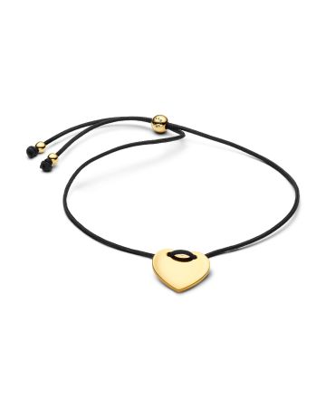 Pandora Engravable Heart Black Cord Slider rannekoru 564420C01-2