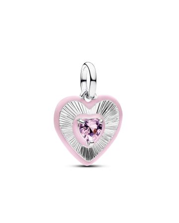 Pandora Radiating Pink Heart Medallion Charm hela 794409C01