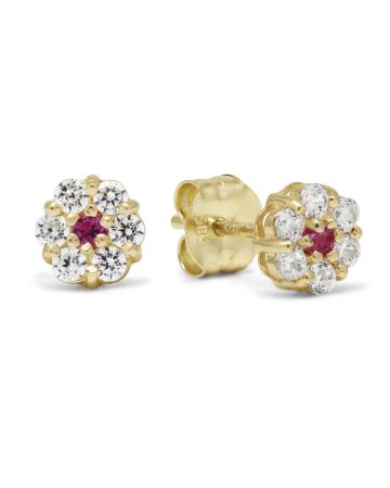 Gold Ohrringe, Blume K-E37275Zpun