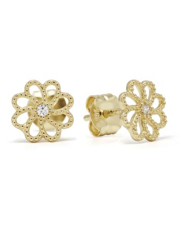 Gold Ohrringe, Blume K-E95208Z