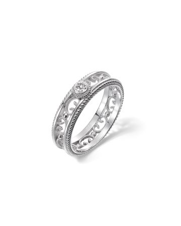 Kalevala Filigraani timanttisormus, valkokulta / kapea 541000501D-13