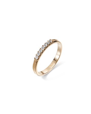 Kalevala Ikiaikainen timanttisormus, keltakulta 7 x 0.02ct 141000112D-16