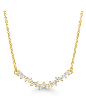 Gold-plated Silver Necklace, Zirconia Row BOL-N5951ZG / 40-45CM