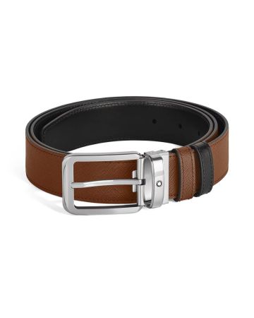 Montblanc Rectangular 30 mm Reversible Belt in Sartorial Leather MB221014