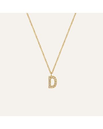 Mockberg Petite Stone Letter, D Halskette MB0074