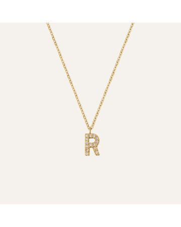 Mockberg Petite Stone Letter, R Halskette MB0088