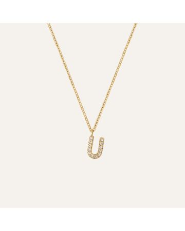 Mockberg Petite Stone Letter, U Halskette MB0091