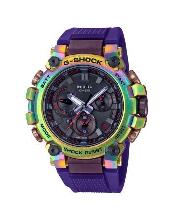 Casio G-Shock Aurora Oval with Recrystallized Steel Bezel and Rainbow IP  MTG-B3000PRB-1AER-6