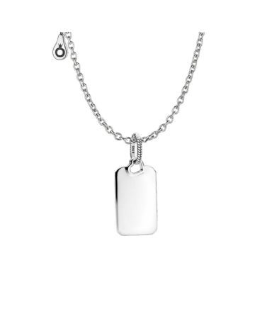 Pandora Engravable Rectangle Tag Necklace