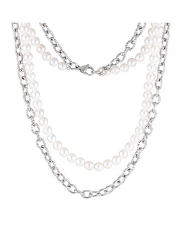 Teräs / helmikaulakoru NSS862 SS CHAIN WHITE