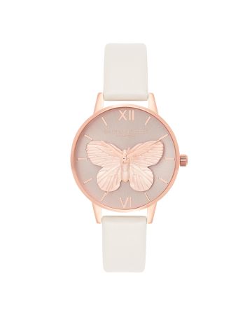 Olivia Burton 3D Butterfly Blush & Rose Gold Armbanduhr OB16MB16-1