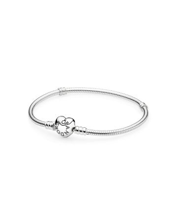 Pandora Moments Silver Heart -rannekoru (21cm) 590719
