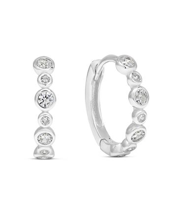 Hoop Earrings with Zircons E-0364Z
