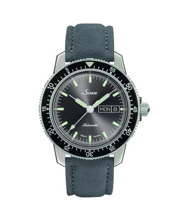 Sinn 104 St Sa I A -rannekello / harmaa nahka 104.014-1