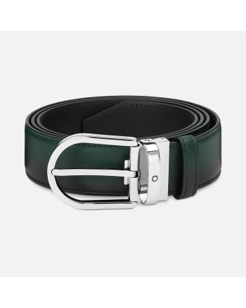 Montblanc Horseshoe Buckle Sfumato British Green 35mm Belt MB198644-1