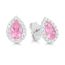 Silver Earrings, Light Pink Drop BOL-E1182Zpink