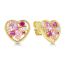 Gold-plated Heart Earrings, Pink Stones BOL-E1464ZSRG