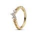 Pandora Ring Stackable Regal Swirl Tiara 14k gold-plated ring 162232C01