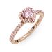 Pandora Rose Sparkling Elevated Heart Ring 188421C04